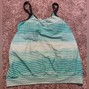Free Country Teal Striped Bikini Top